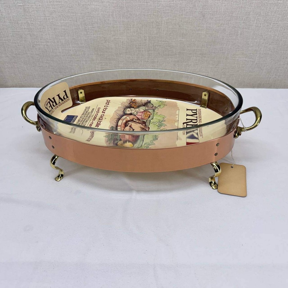 Pyrex International Culinaria Medium Oval Roaster Copper Cradle D-300